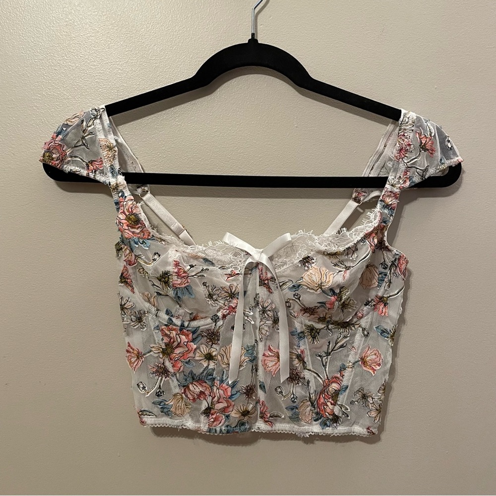 Victoria's Secret Dream Angels Floral Unlined Bra Corset Top Bustier